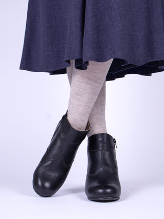 1940s Winter Ankle Boots – Black – Marion