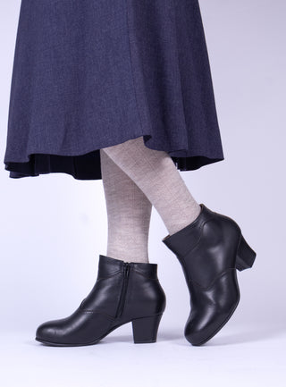 1940s Winter Ankle Boots – Black – Marion