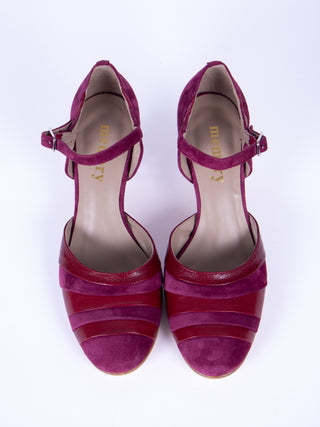 1930s two-tone evening shoes - Burgundy - Thelma