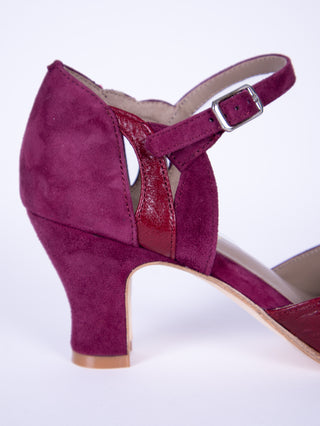 1930s two-tone evening shoes - Burgundy - Thelma