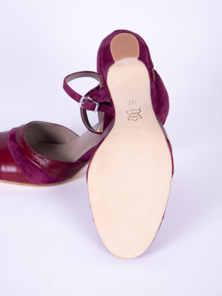 1930s two-tone evening shoes - Burgundy - Thelma