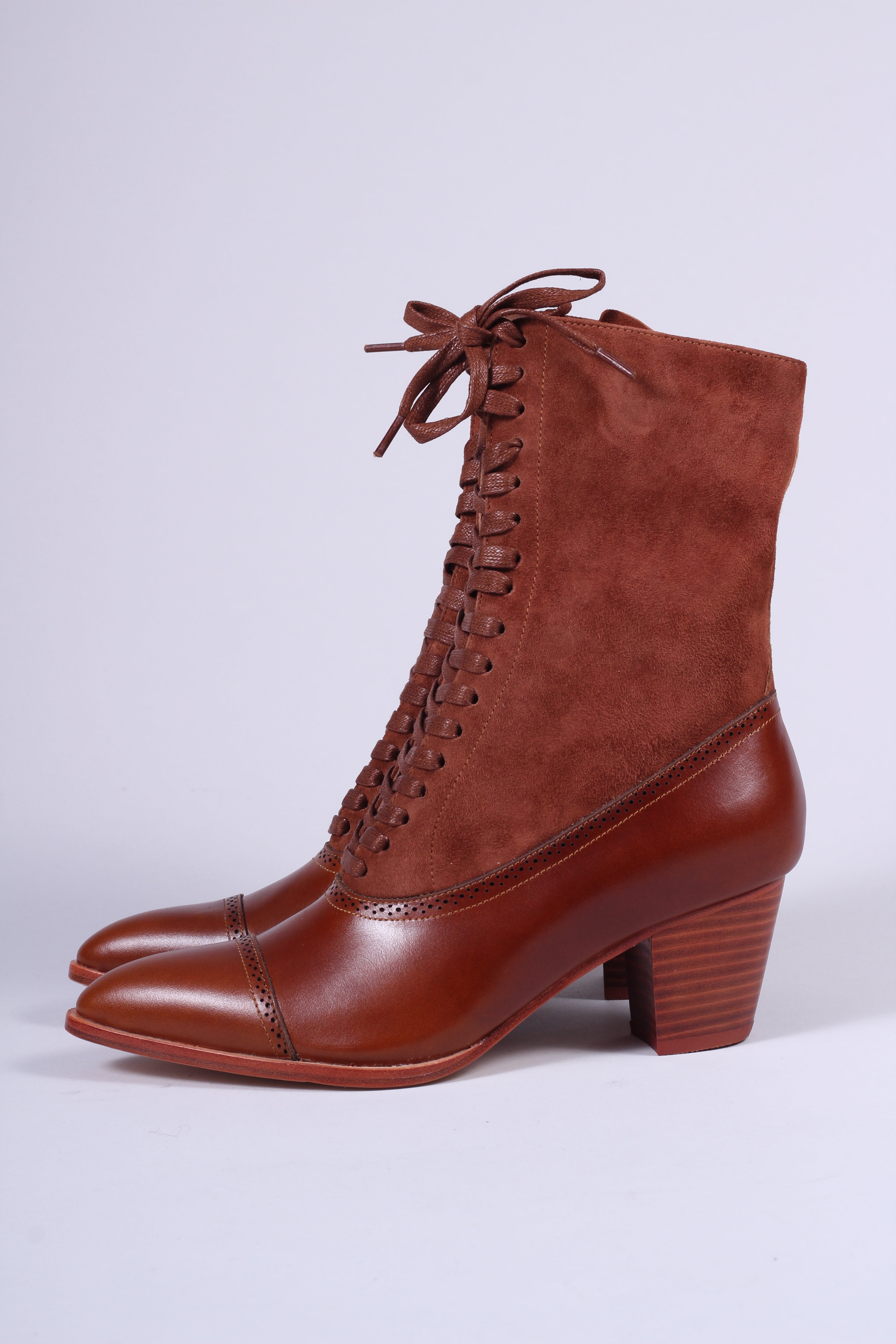 1900s Edwardian Style Boots - Brown - Victoria – memery