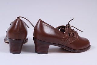 Everyday walking Oxford shoes 30s / 40s - Nougat Brown - Emily