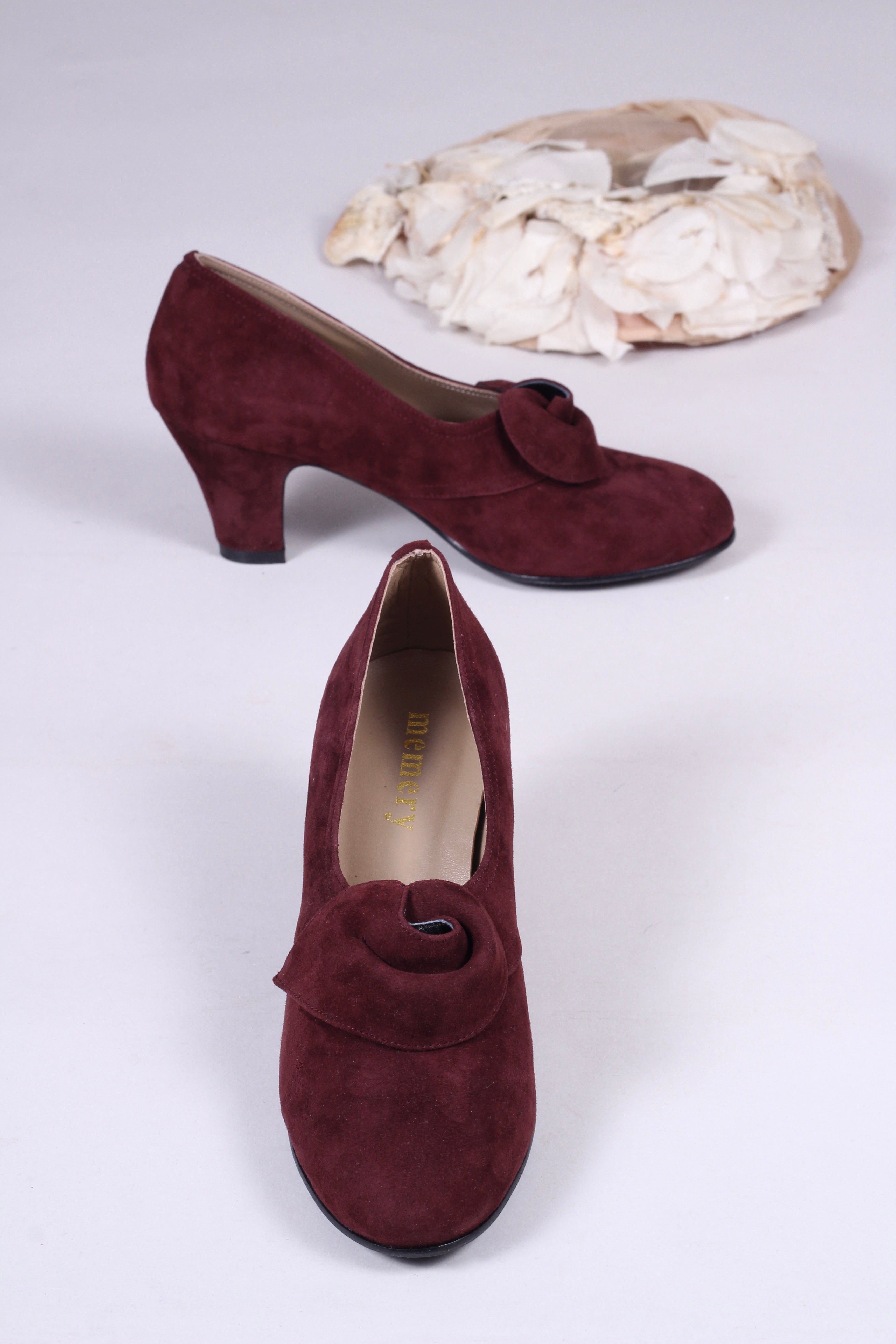 Hotter donna suede heels 2024 burgundy