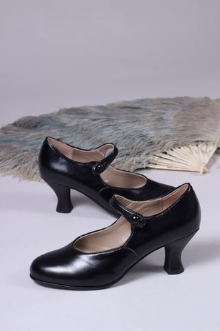 Vintage inspired 20's Mary Jane pumps - Black - Asta