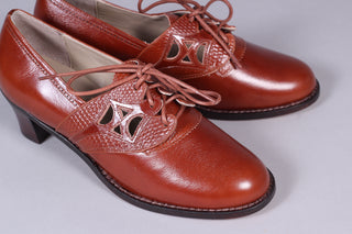 Everyday walking Oxford shoes 30s / 40s - Cognac Brown - Emily
