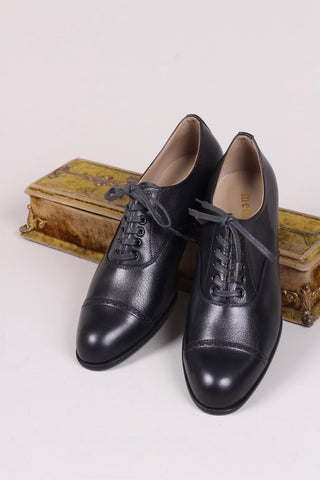 Edwardian style Oxford shoe, 1900-1920 - black - Florence